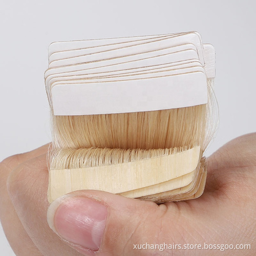 Wholesale mini tape in real human hair extensions mini bone straight human hair extensions vendors 70 cm tape in human hair